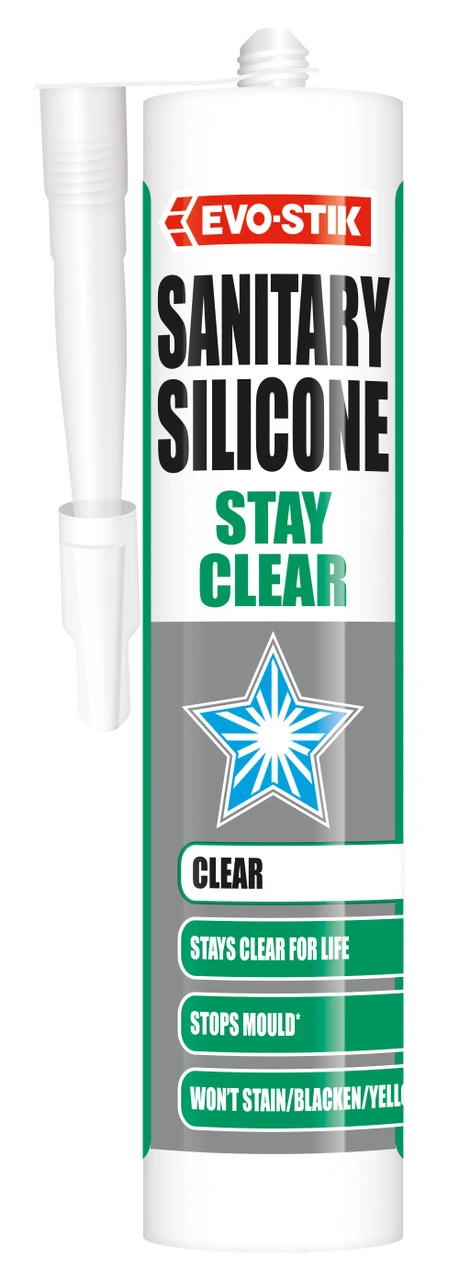 Bostik EVO-STIK Stay White Sanitary Silicone Sealant Clear (30613470)
