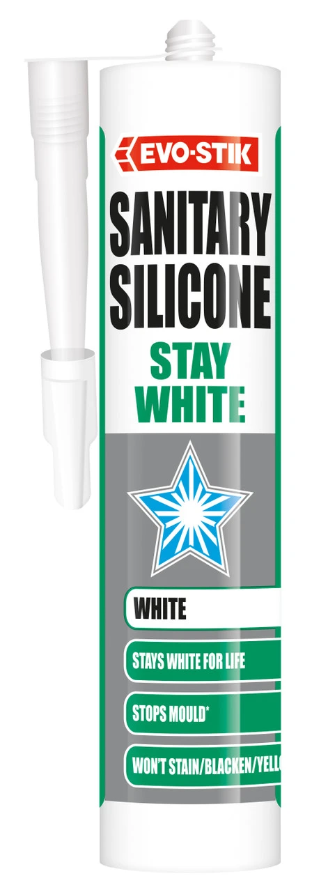 Bostik EVO-STIK Stay White Sanitary Silicone Sealant White (30613471)