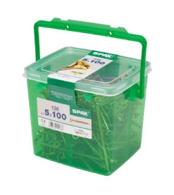 SPAX Flat Countersunk Pozi Screws Yellox Coated 5.0 X 100mm (135 Pack)