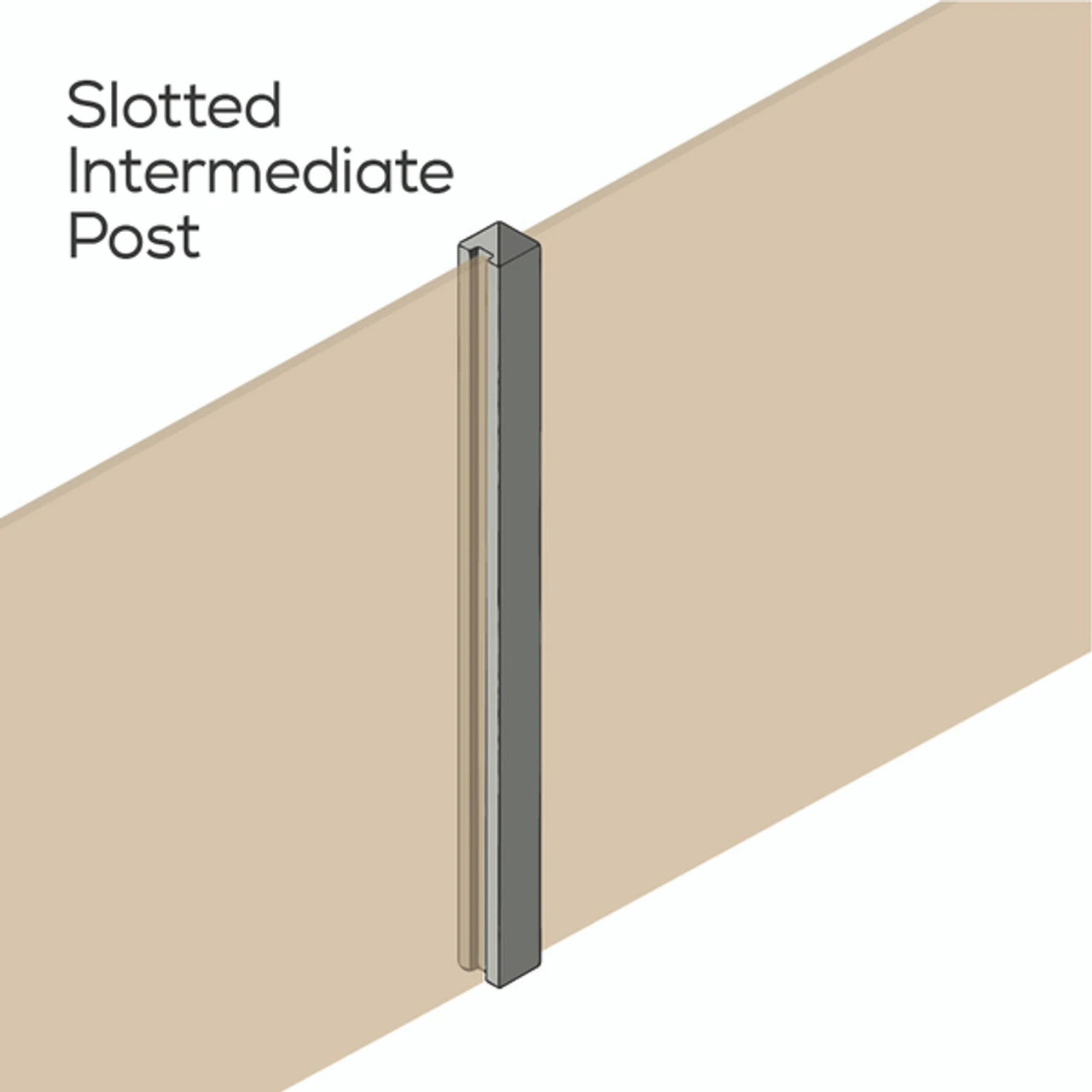 Concrete Wet Cast Slotted Intermediate Fence Post 100 X 100mm - Image 6