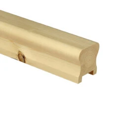 Richard Burbidge Heavy Duty Profile Handrail For 41mm Spindles Grooved Pine 59 X 59 X 3600mm
