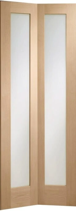 XL Pattern 10 Internal Bi-Fold Oak Door With Clear Glass 1936 X 379.5 X 35mm (30 Inch)