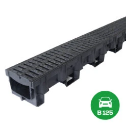 ACO HexDrain B125 Channel With Composite Heelguard Gratings