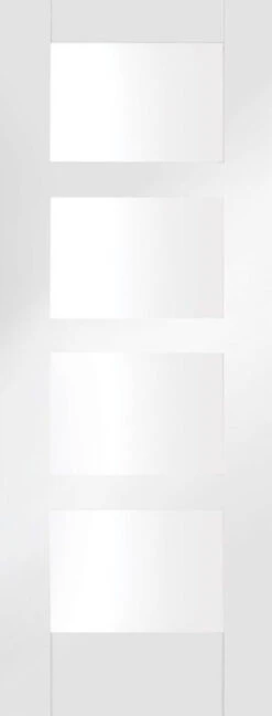 XL Shaker Internal White Primed Clear Glass Door 1936 X 379.5 X 35mm (30 Inch)