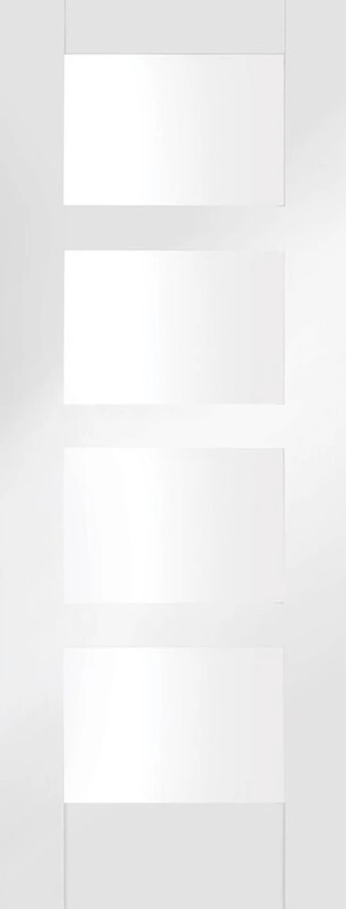 XL Shaker Internal White Primed Clear Glass Door 1936 X 379.5 X 35mm (30 Inch)