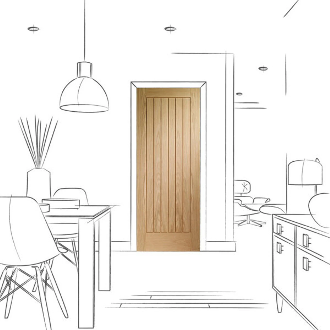 XL Suffolk Essential Internal Oak Door - Image 13