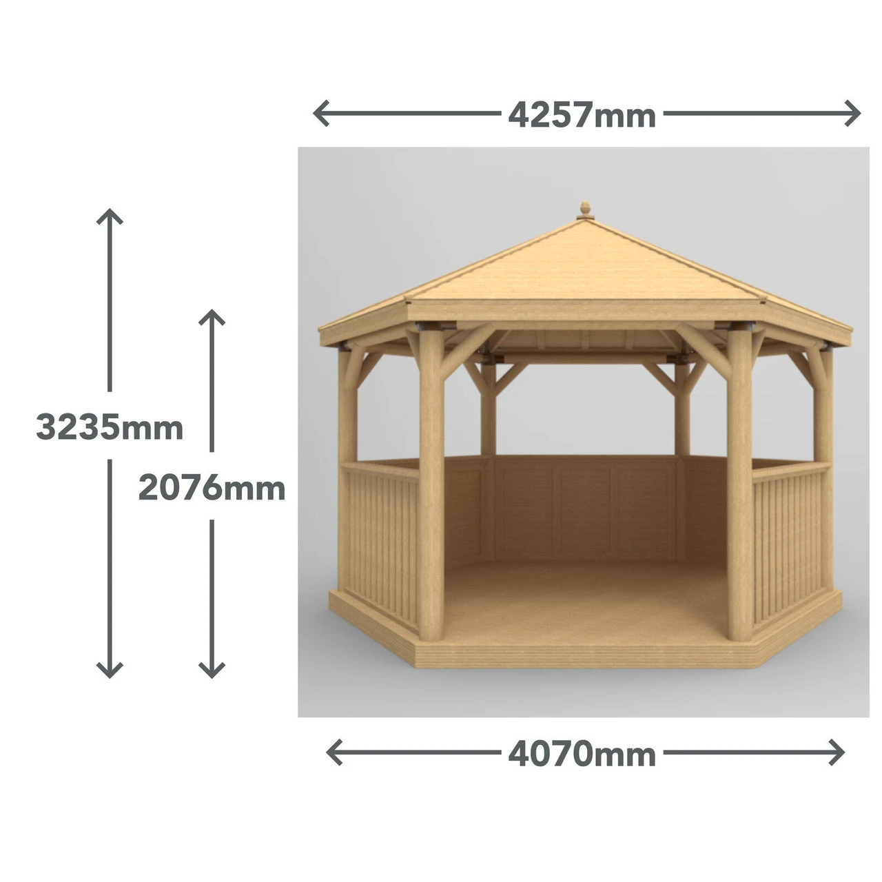 Forest Garden Hexagonal Cedar Roof Gazebo - Image 19