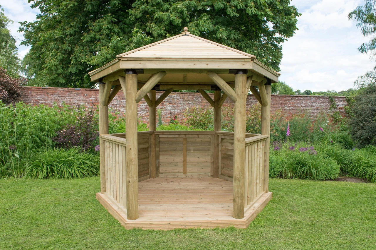 Forest Garden Hexagonal Timber Roof Gazebo - Image 5