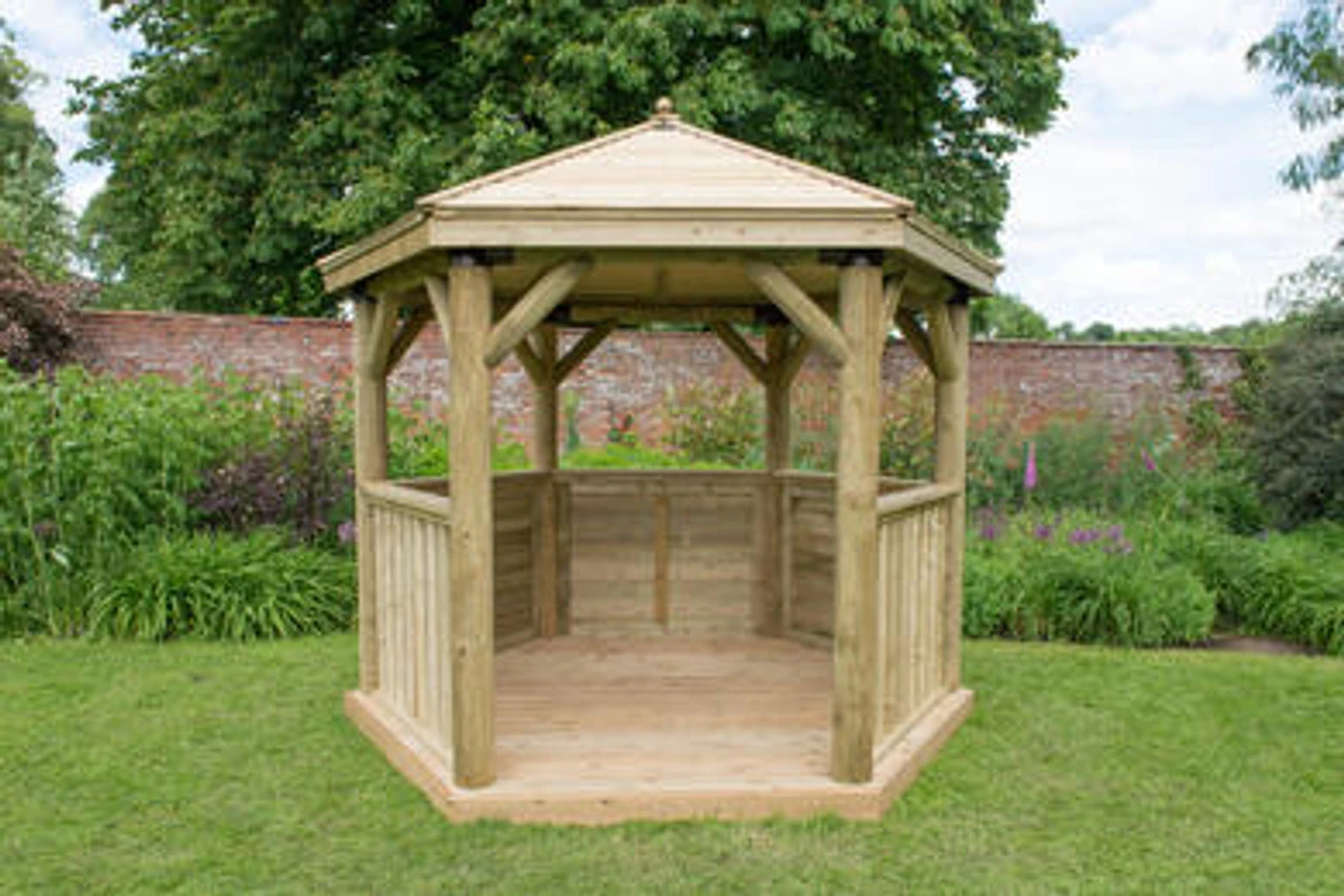 Forest Garden Hexagonal Timber Roof Gazebo - Image 3
