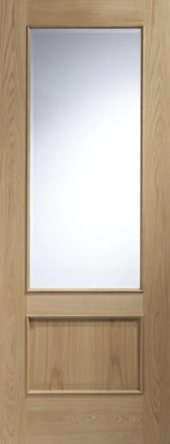 XL Andria Internal Oak Door With Clear Glass 1981 X 762 X 35mm (30 Inch)