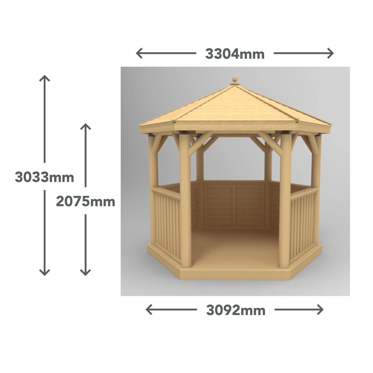Forest Garden Hexagonal Cedar Roof Gazebo