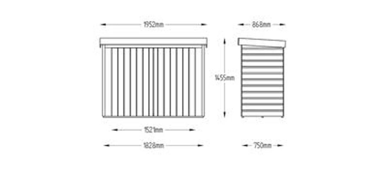 Forest Garden Shiplap Pent Large Garden Store Pressure Treated 1950 X 870 X 1450mm - Image 12