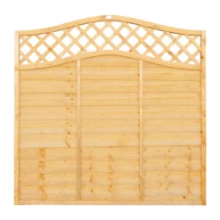 Grange Superior Lattice Bow Top (6ft) Lap Fence Panel Golden Brown FSC 1830 X 1800 X 40mm