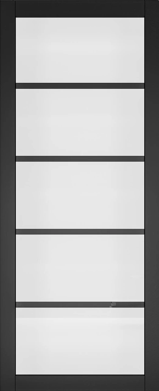 Deanta Shoreditch Fully Finished Black Glazed Door