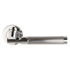 Seriphos Lever Door Handle Privacy Latch Set On Round Rose PCP