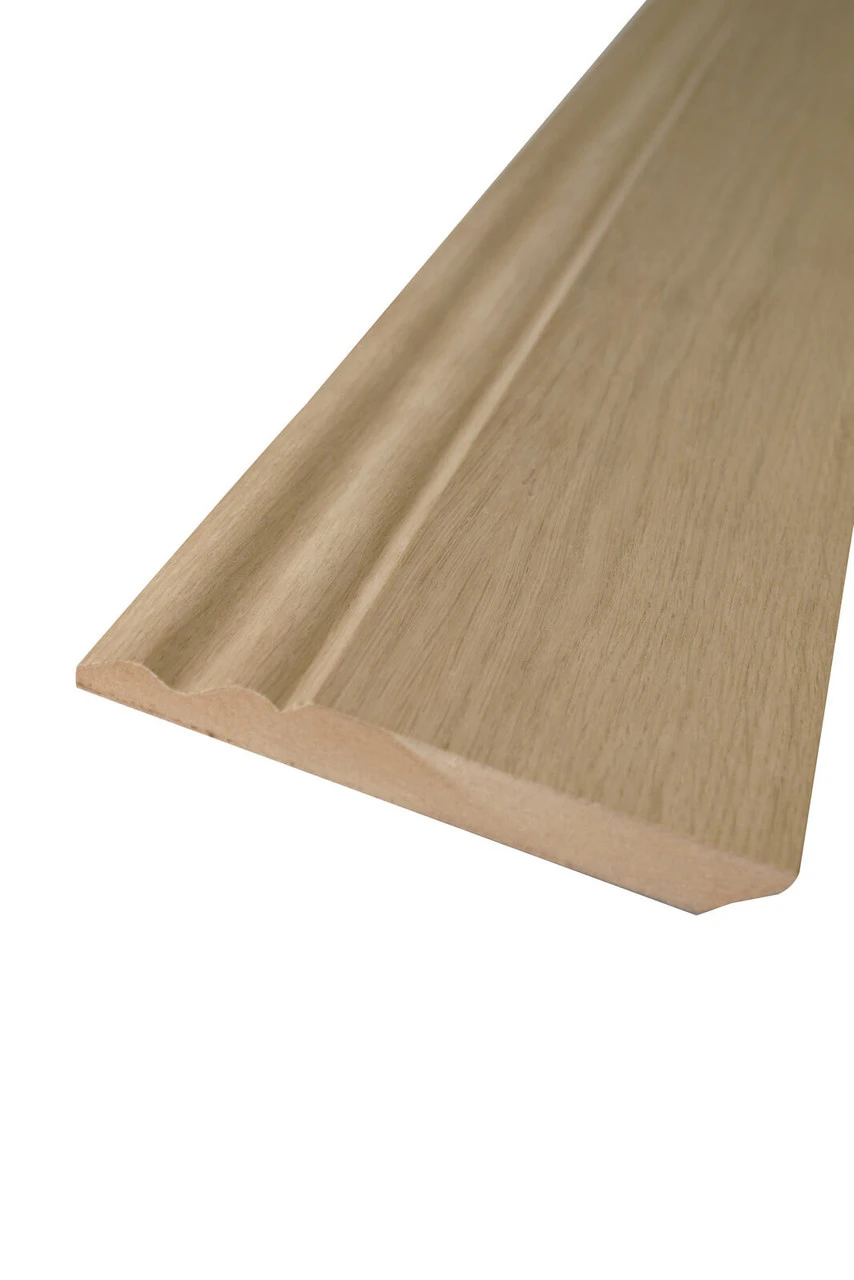 White Oak Veneer Ogee Unfinished MDF Skirting Board 150 X 19 X 3600mm