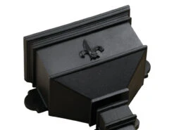 Cascade Rainwater Cast Iron Effect Small Hopper With Fleur De Lys Classic Black 279 X 398 X 182mm