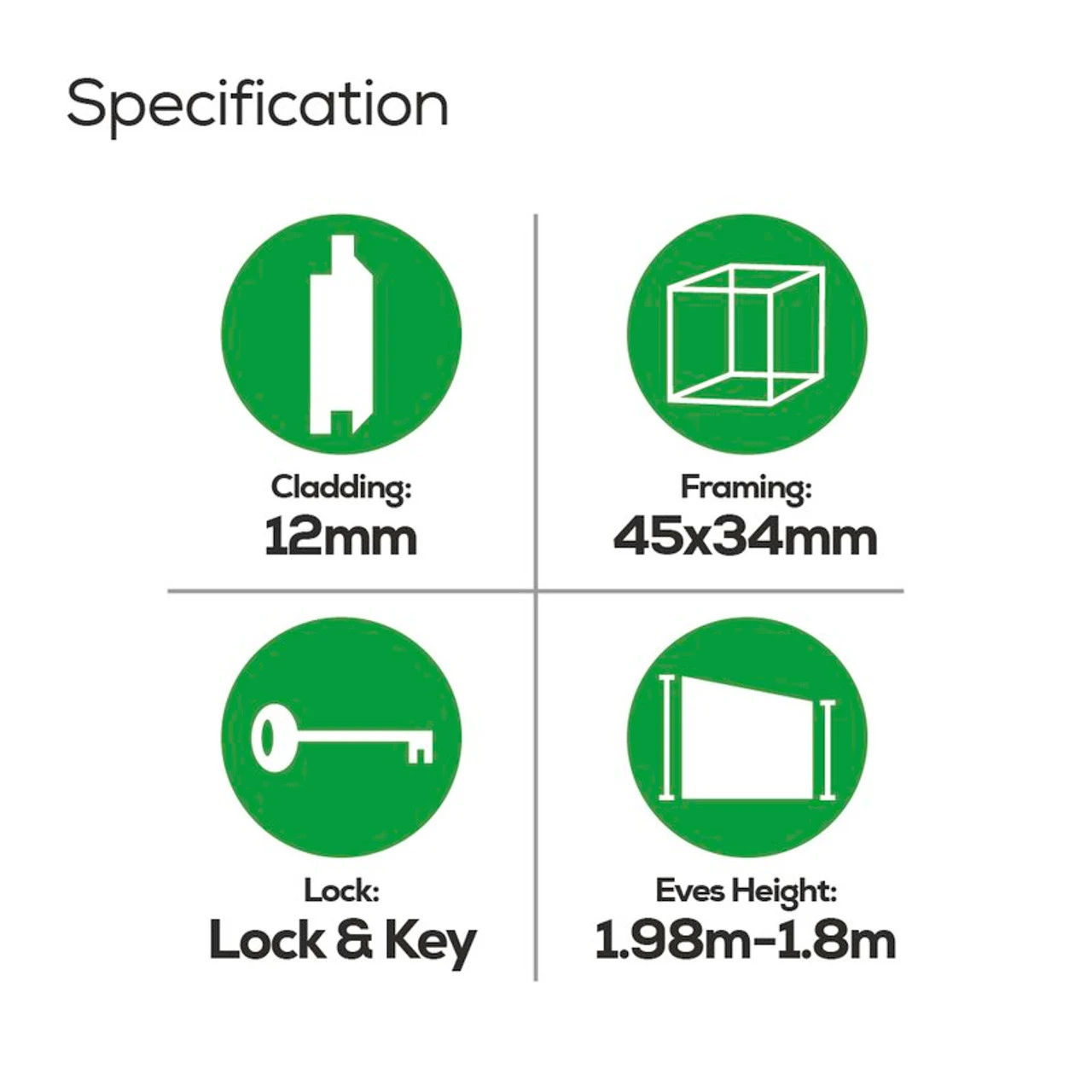Albany Sheds Suffolk Pent Shed Treated 1800 X 1200mm - Image 4