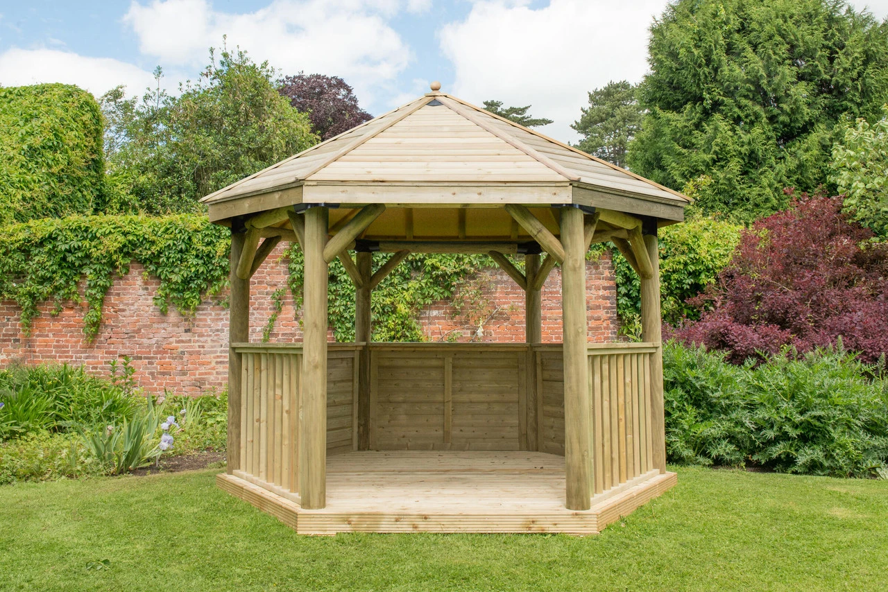 Forest Garden Hexagonal Timber Roof Gazebo - Image 2