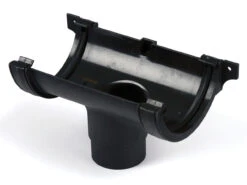 Cascade Rainwater 112mm Roundstyle Cast Iron Effect Running Outlet Black 194 X 135 X 130mm