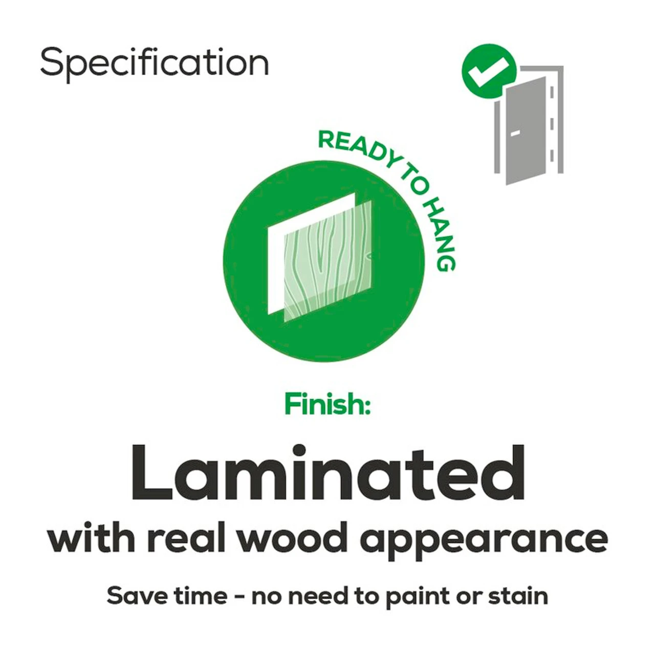 LPD Mexicano Laminated Light Grey Fire Door - Image 7