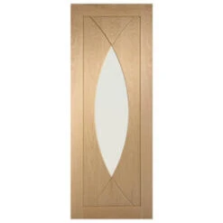 XL Treviso Internal Oak Door With Clear Glass 1981 X 762 X 35mm (30 Inch)