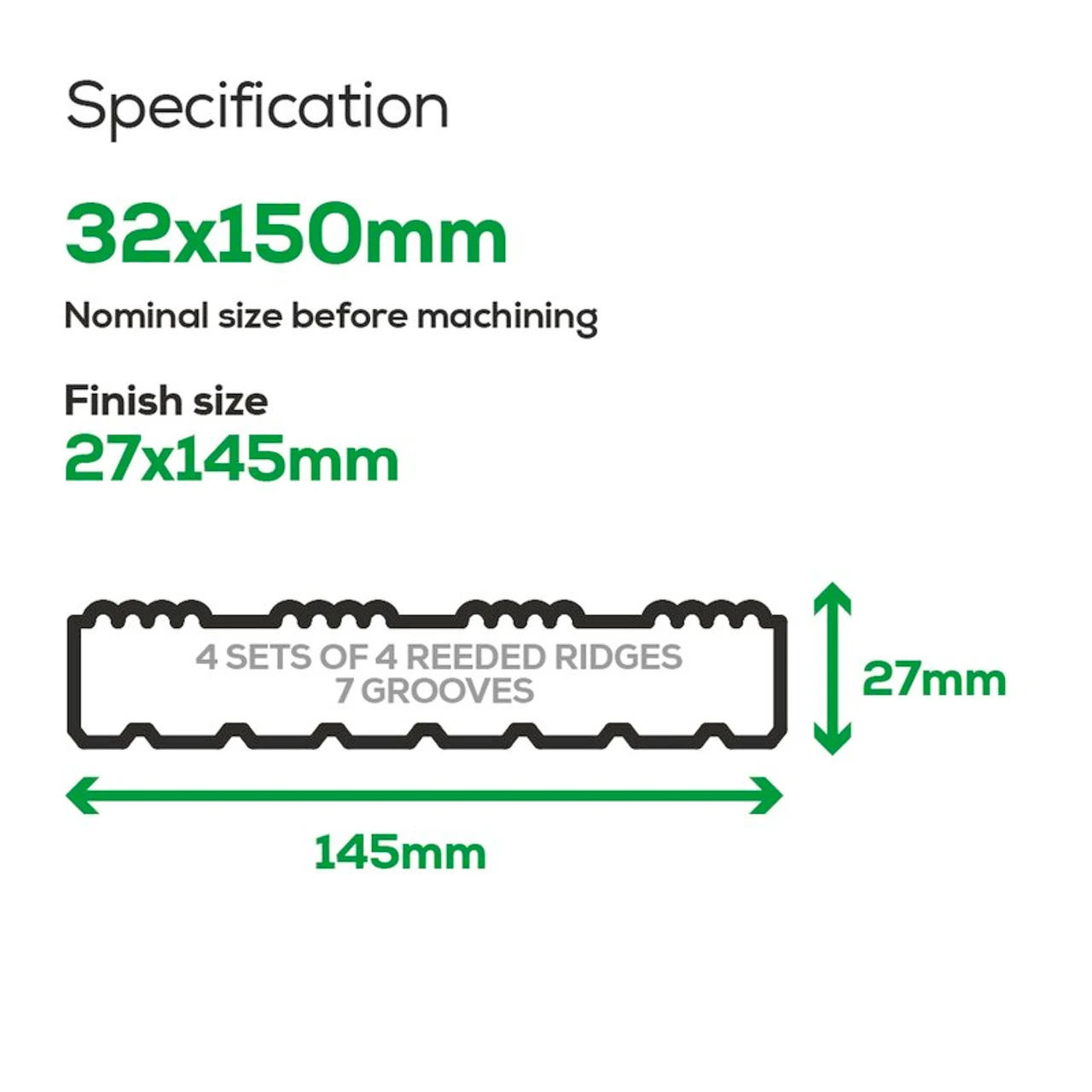 ArborDeck Timber Decking UC3u Treated Reversible Grooved Or Reeded 32 X 150mm - Image 11