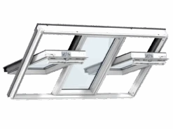 Velux GGLS 2070 2-in-1 Solar Centre Pivot White Painted Roof Window Double Glazed (Various Sizes)