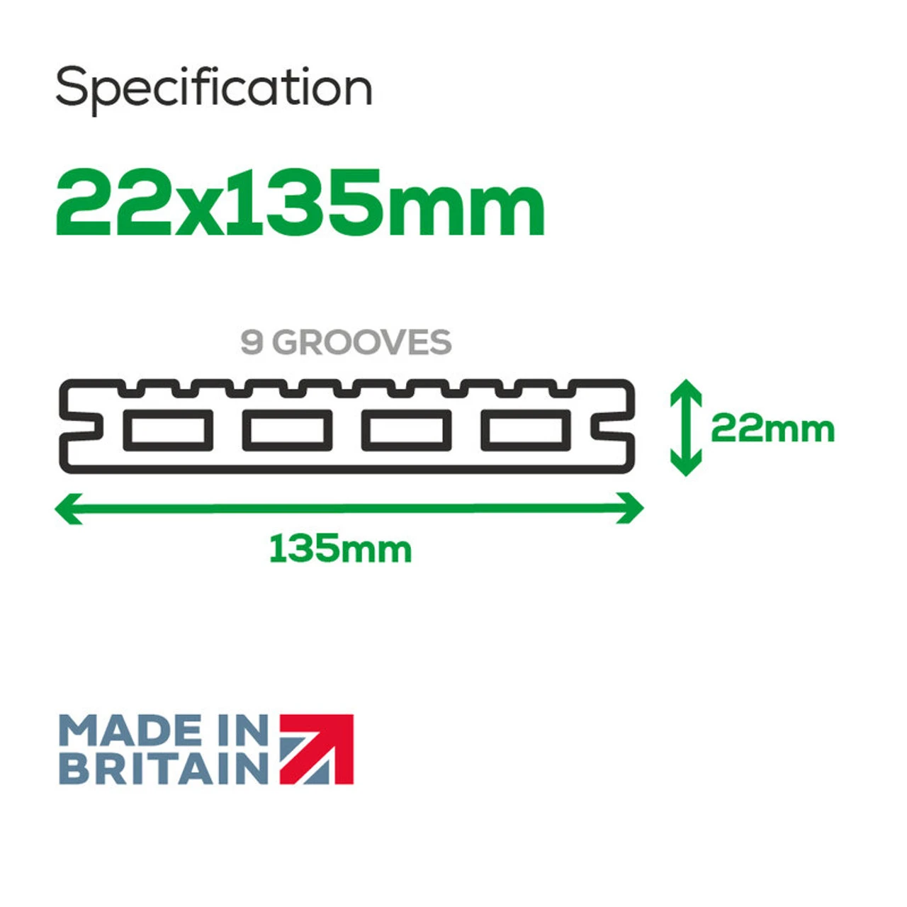 BSW Habitat+ Composite Decking Grizedale Light Grey 3600 X 135 X 22mm - Image 6