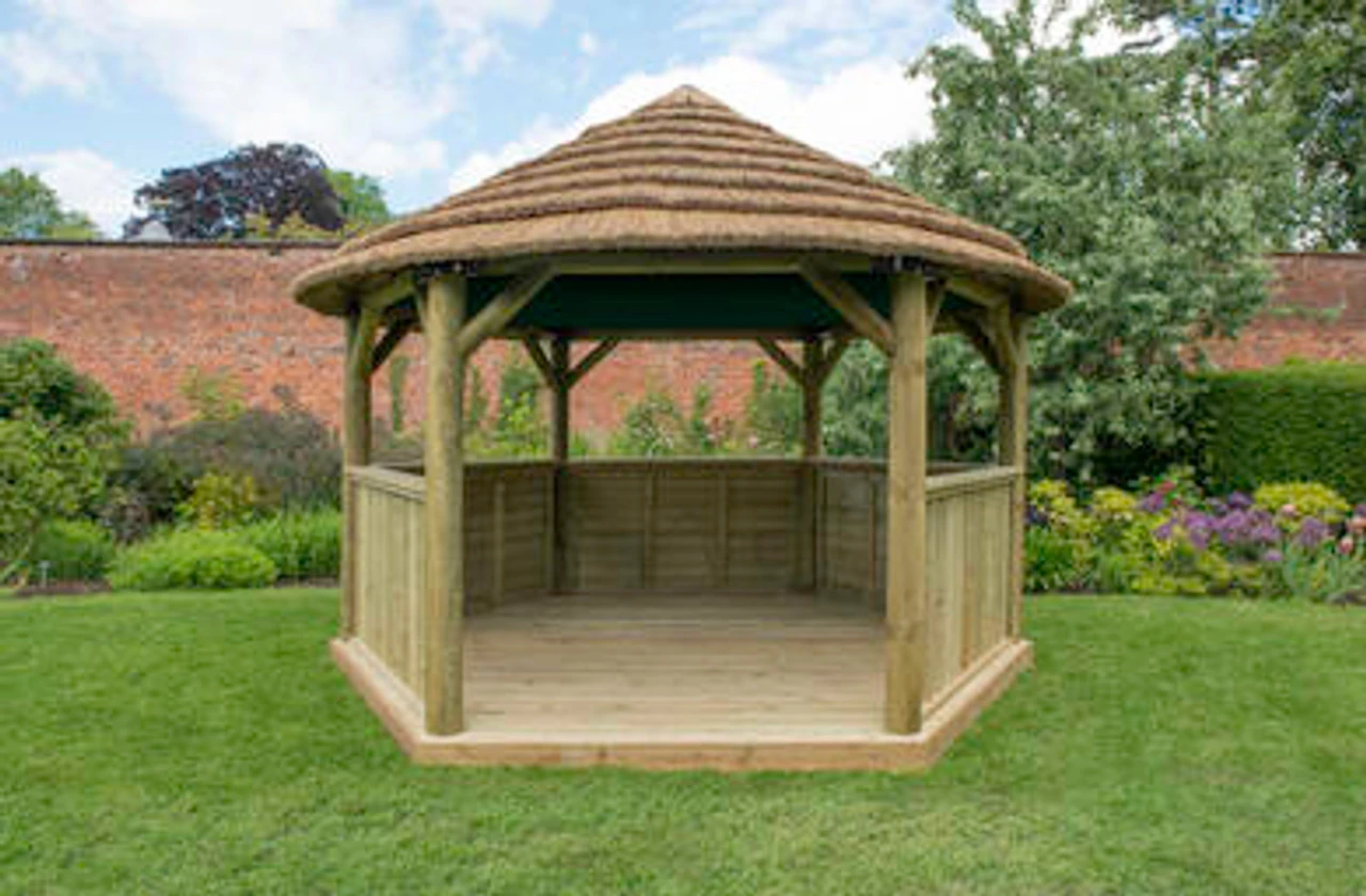 Forest Garden Hexagonal Cedar Roof Gazebo - Image 11