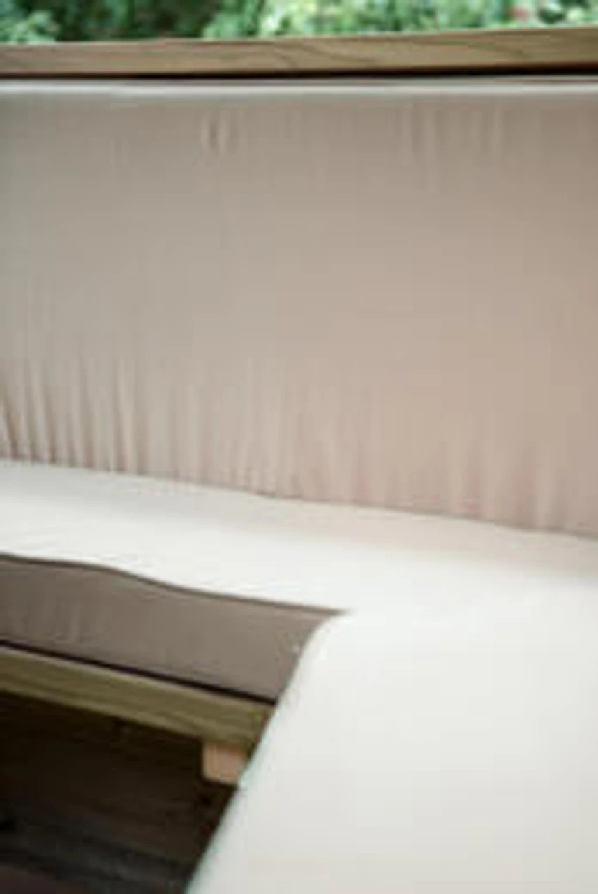 Forest Garden Hexagonal Thatched Roof Gazebo Furnished Cream - Image 7