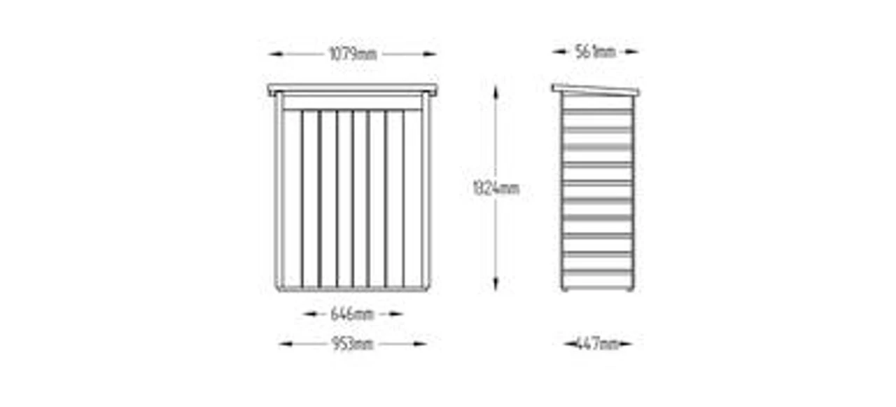 Forest Garden Shiplap Pent Garden Store Pressure Treated 1080 X 550 X 1320mm - Image 10