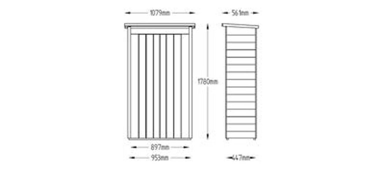 Forest Garden Pent Garden Store Tall Pressure Treated 1080 X 550 X 1780mm - Image 11