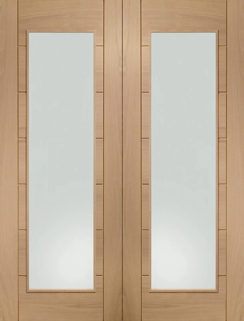 XL Palermo Oak Rebated Door Pair With Clear Glass