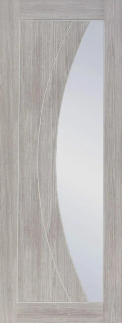 XL White Grey Laminate Salerno With Clear Glass Door