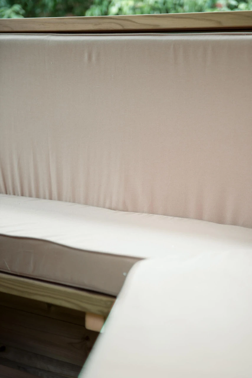 Forest Garden Hexagonal Timber Roof Gazebo Furnished Cream - Image 10