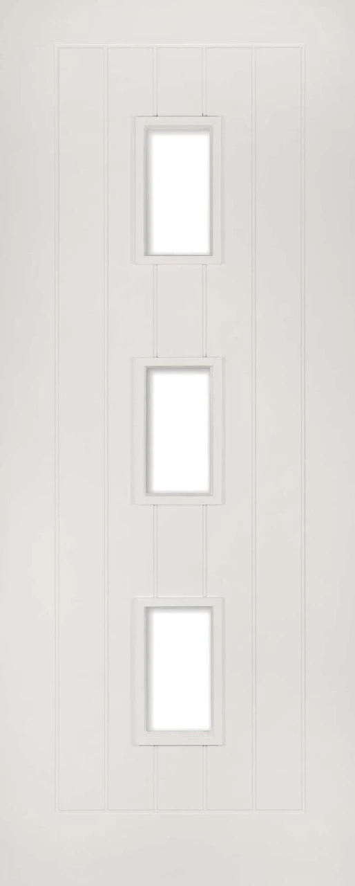 Deanta Ely White Primed 3L Glazed Fire Door