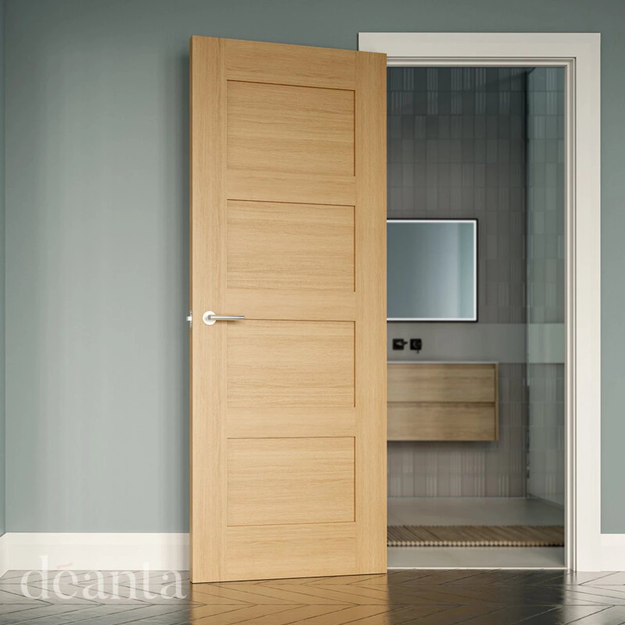 Deanta Coventry Oak Fire Door - Image 2