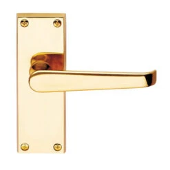 Victorian Short Straight Door Lever On Backplate Lock Furniture PB