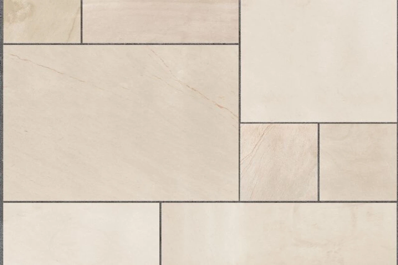 Sawn Versuro Natural Stone Paving Caramel Cream 760 X 760 X 22mm (16 Pack)