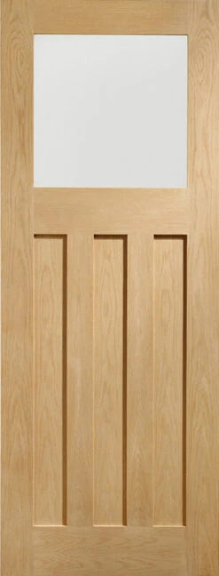 XL DX Internal Oak Door With Obscure Glass 1981 X 762 X 35mm (30 Inch)