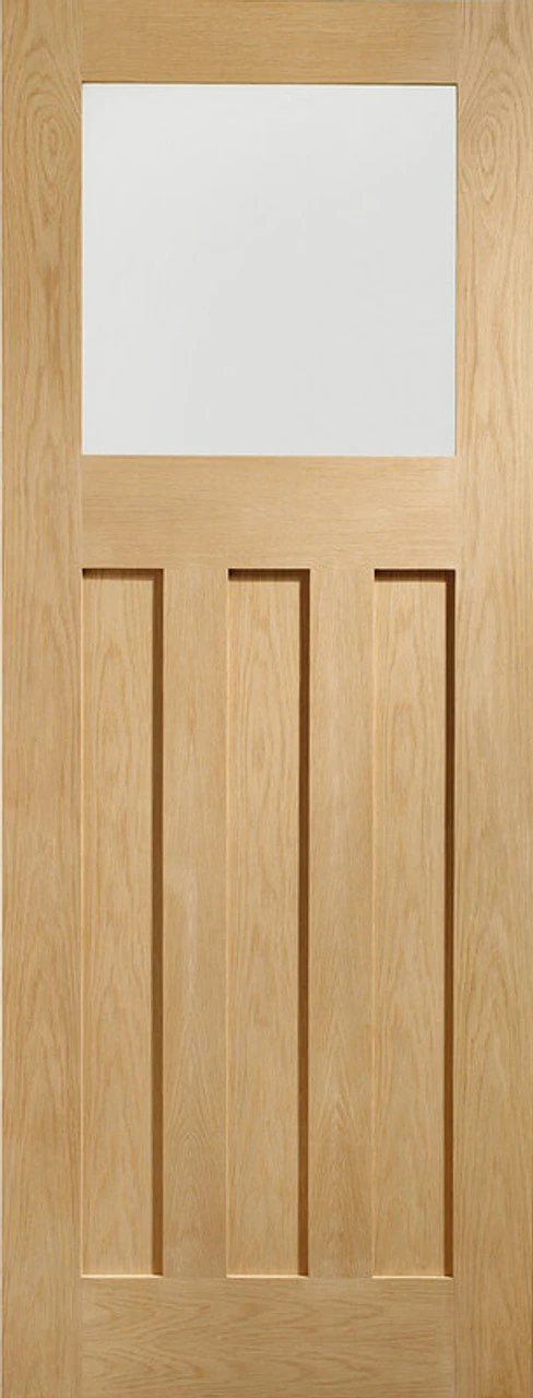 XL DX Internal Oak Door With Obscure Glass 1981 X 762 X 35mm (30 Inch)