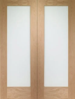 XL Pattern 10 Internal Oak Obscure Door Pair