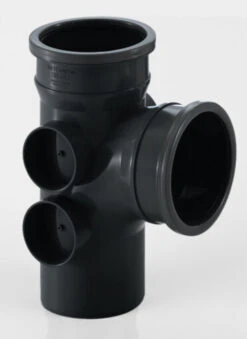 Brett Martin 110mm Cast Iron Effect Single Socket Triple Boss Pipe Black 295 X 220 X 135mm