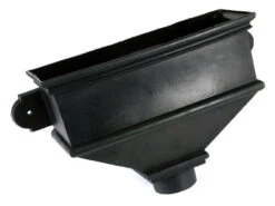 Cascade Rainwater 105mm Round Cast Iron Effect Long Hopper Black 350 X 569 X 199mm