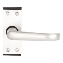 Aluminium Short Calder Bathroom Door Lever On Backplate