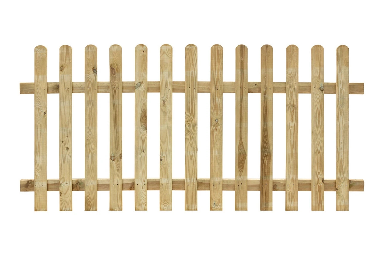 Grange Round Top Palistrade / Picket Style Fence Panel Green FSC 1800 X 900 X 44mm - Image 2