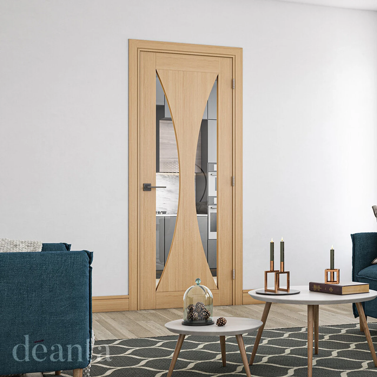 Deanta Sorrento Fully Finished Oak Glazed Door - Image 2
