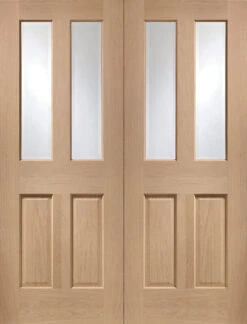 XL Malton Internal Oak Door Pair With Clear Glass