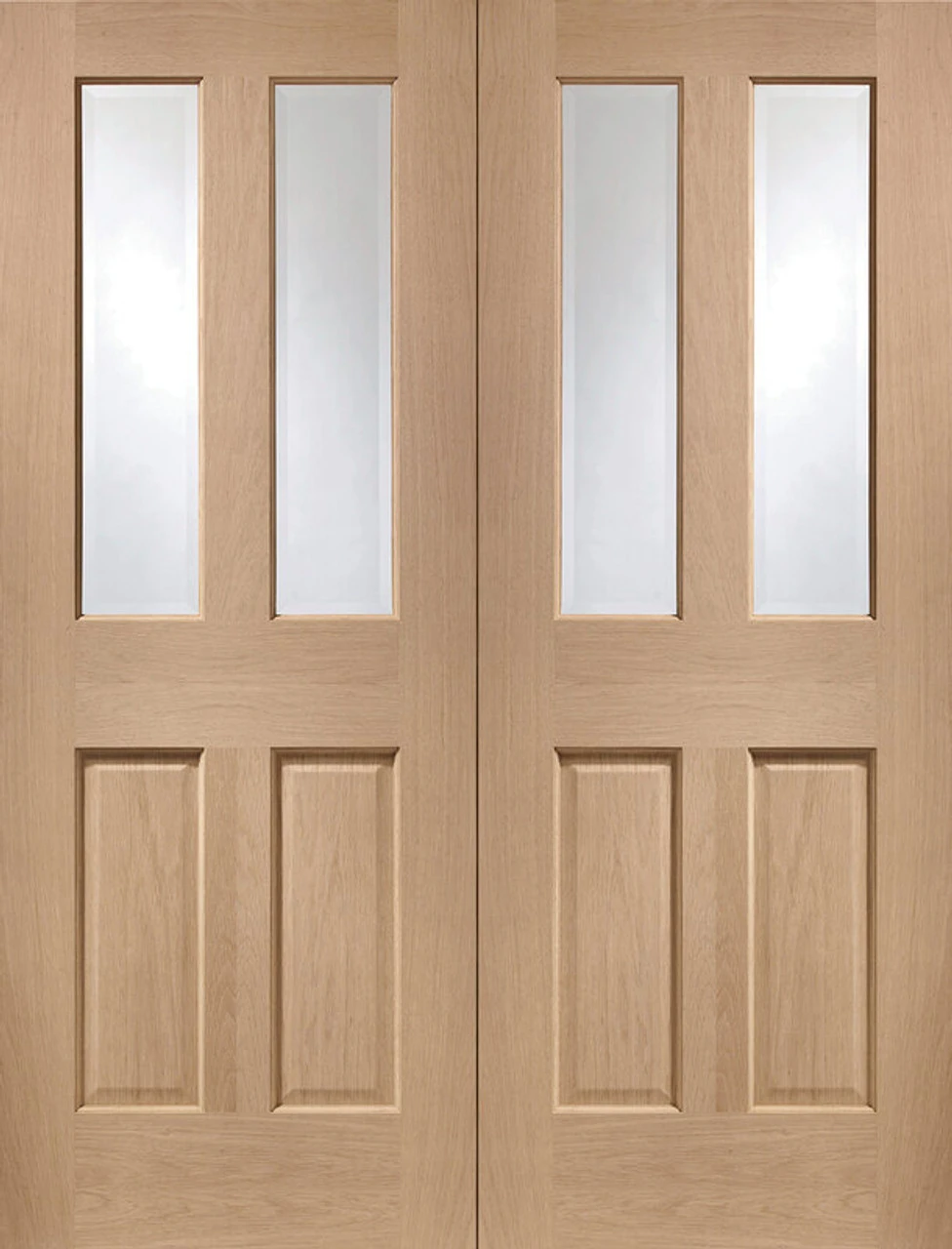XL Malton Internal Oak Door Pair With Clear Glass
